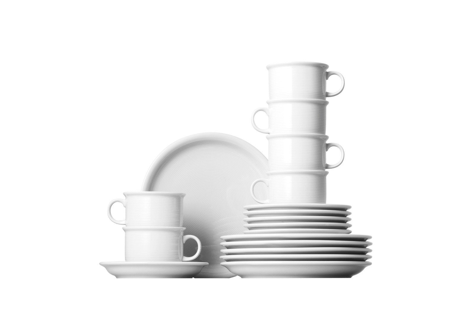 Thomas Porzellan Kaffeeservice Kaffeeset 18-tlg. - TREND Weiß - 1 Set (18-tlg), 6 Personen, Porzellan, Porzellan, spülmaschinenfest, mikrowellengeeignet