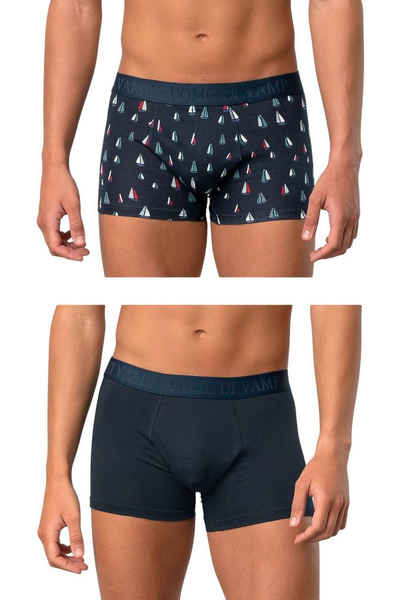 Vamp Boxershorts UOMO di VAMP (Set, 2-St., Set) Herren 2er Pack Retroshorts Baumwolle blau