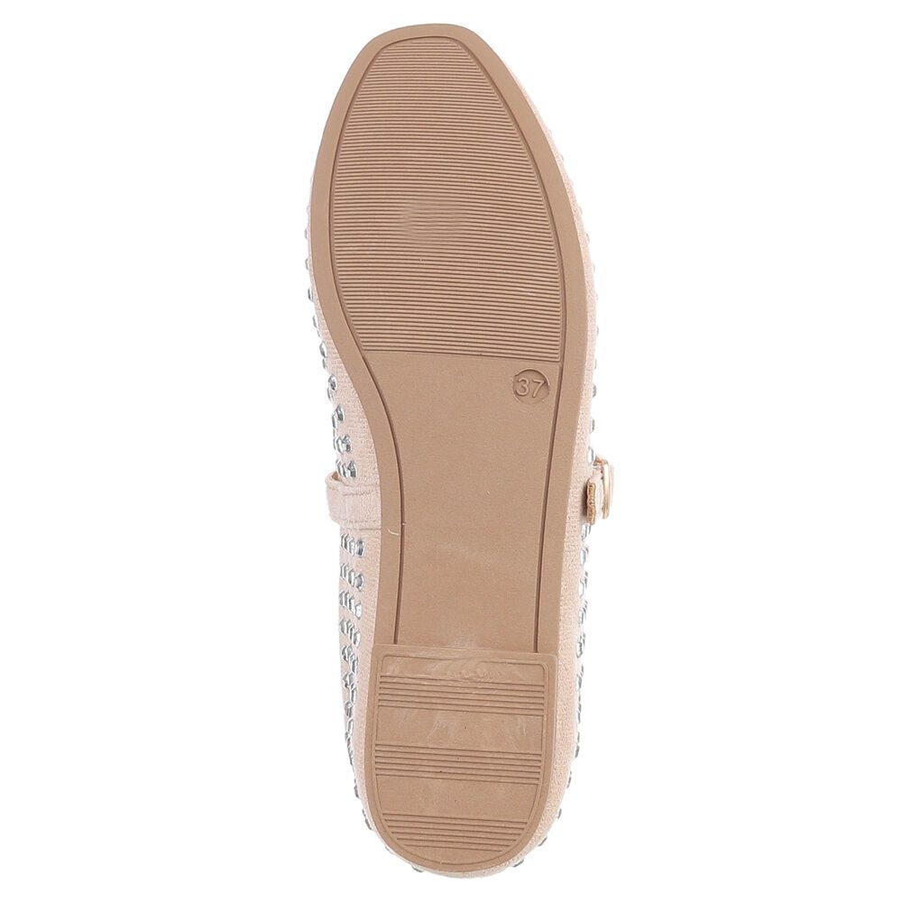 Ital-Design Bequemer Damenschuh mit Dekorativen Details für Freizeit Schnürpumps (91554530) Blockabsatz Riemchenballerinas in Hellbraun