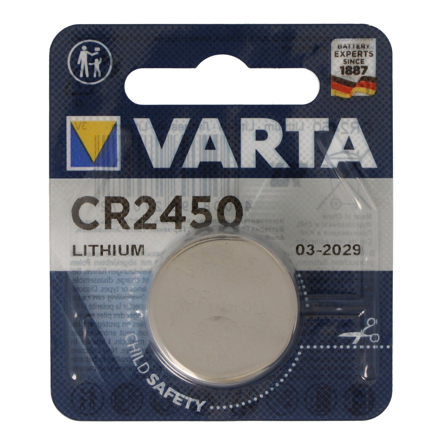 VARTA Batterie passend für Philips HUE Dimmschalter 1x Varta CR2450 Lithium Batterie, (3,0 V)
