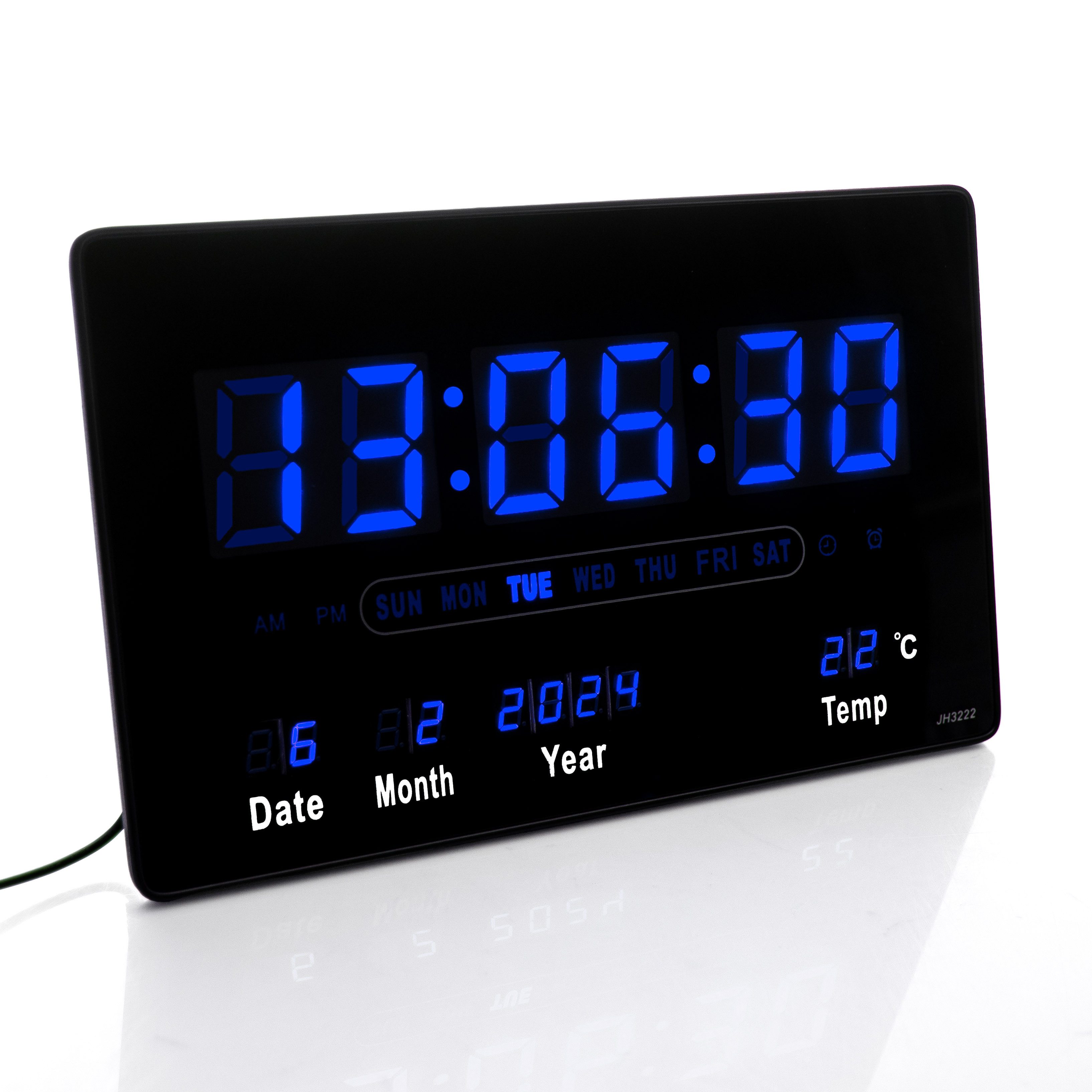 TruWare Wanduhr Wanduhr Digital Groß LED Uhr mit Kalender