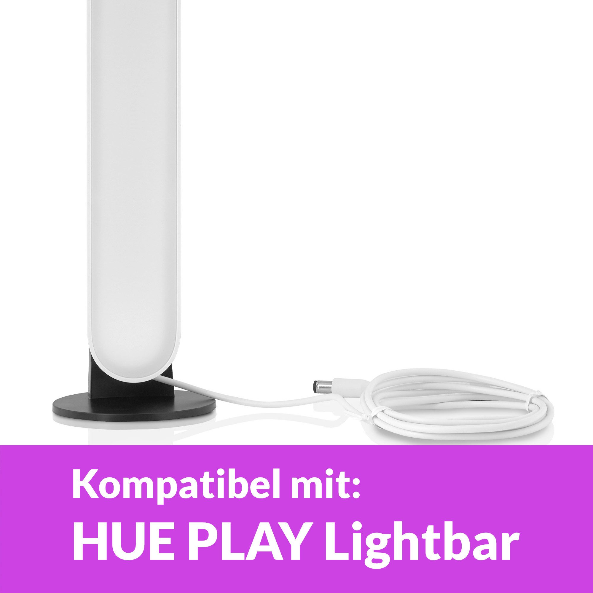 Wicked Chili 3m Verlängerungskabel für Hue Play Lightbar weiss Verlängerungskabel, Hohlstecker , Hohlsteckerbuchse  (300 cm), 3m DC-Verlängerungskabel für Philips Hue Play Lightbar color ambience