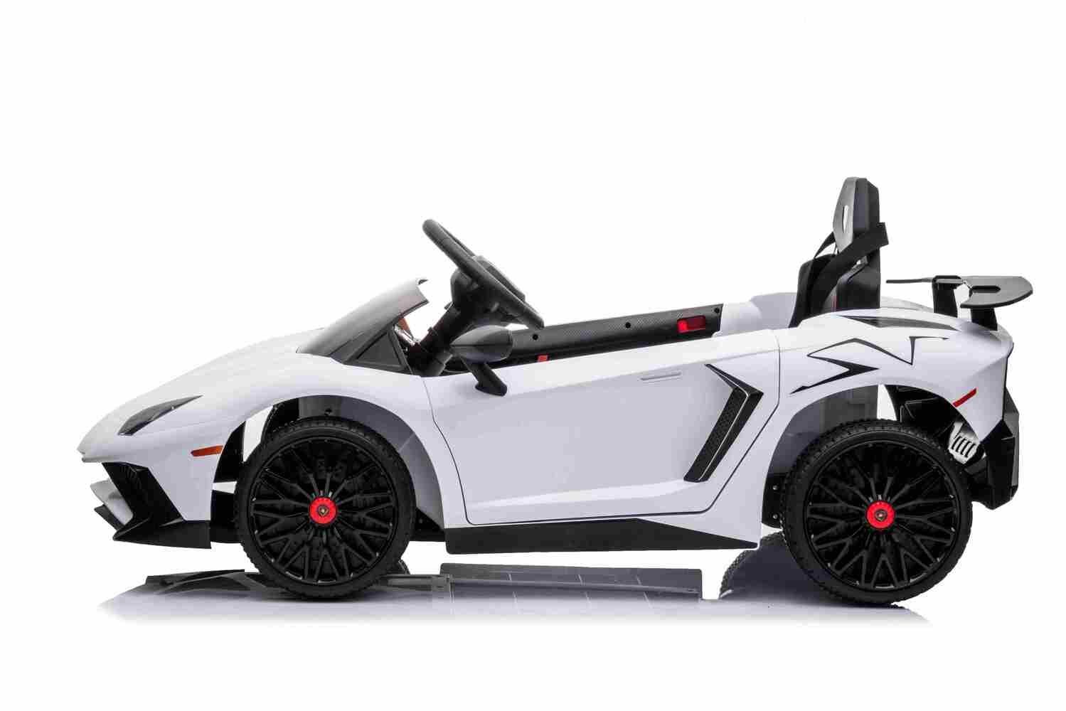 BoGi Weiß Lamborghini Elektro-Kinderauto SV Kinderfahrzeug Sportwagen Aventador Elektrofahrzeug