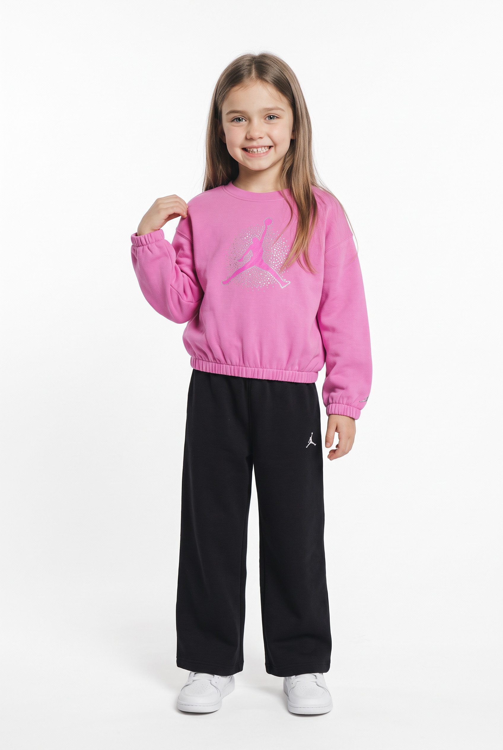 Jordan Jogginganzug JDG FIERCE FEARLESS CREW SET (2-tlg), zweiteiliges Set, aus Baumwolle und Polyester