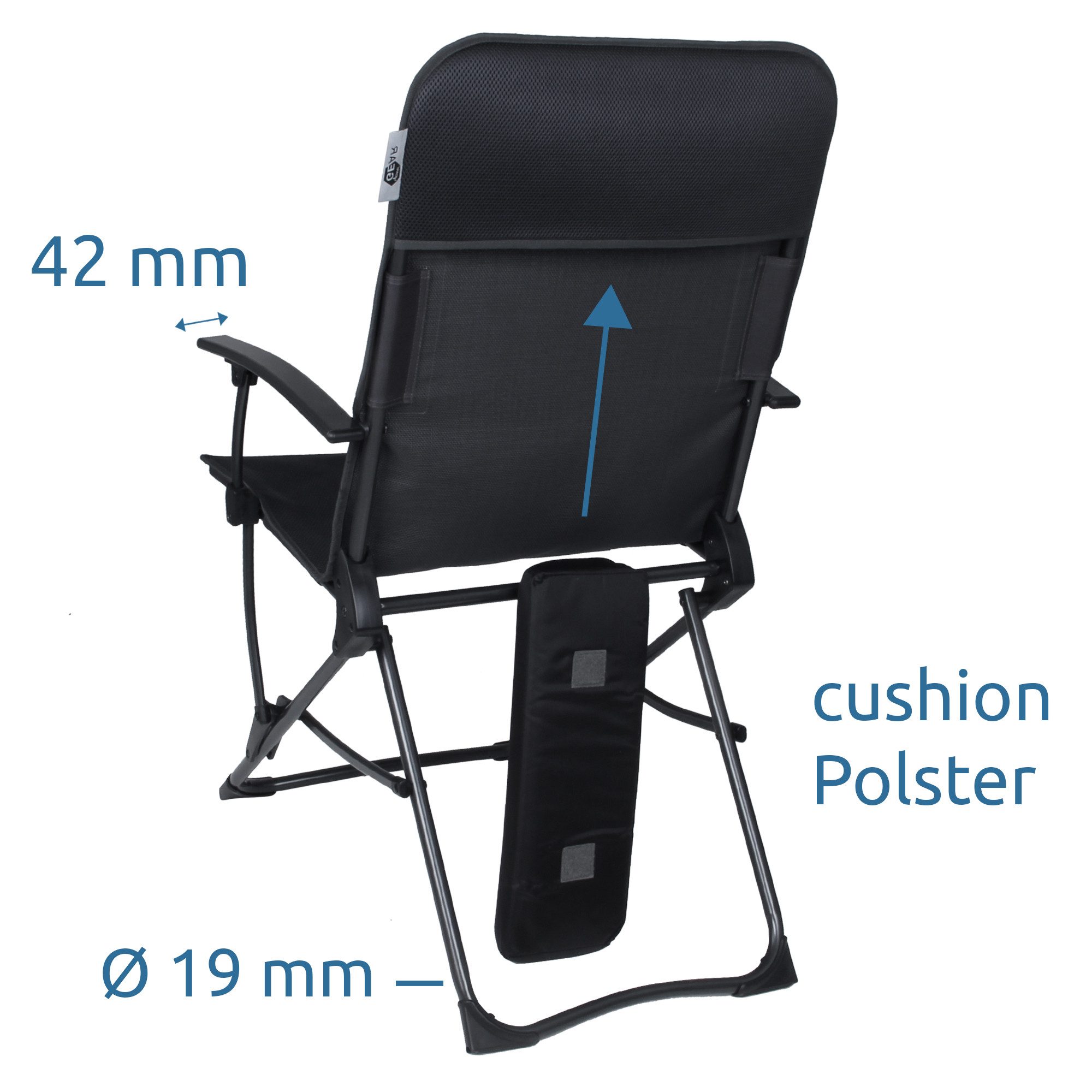 yourGEAR Campingstuhl your GEAR Campingstuhl Carini - gepolsterter Klappstuhl - 3D Mesh