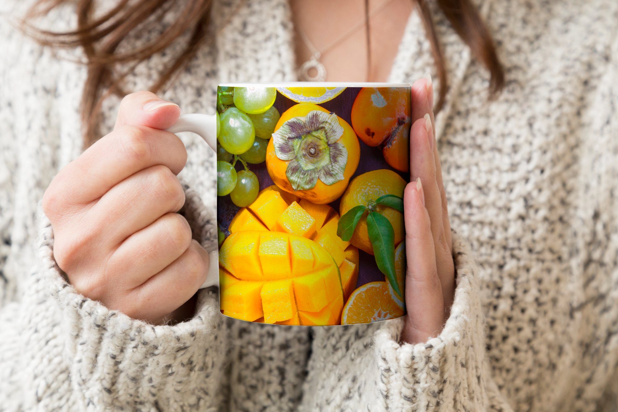 MuchoWow Tasse Obst - Geschenk Keramik, Farben, Teetasse, Teetasse, Regenbogen Becher, - Kaffeetassen