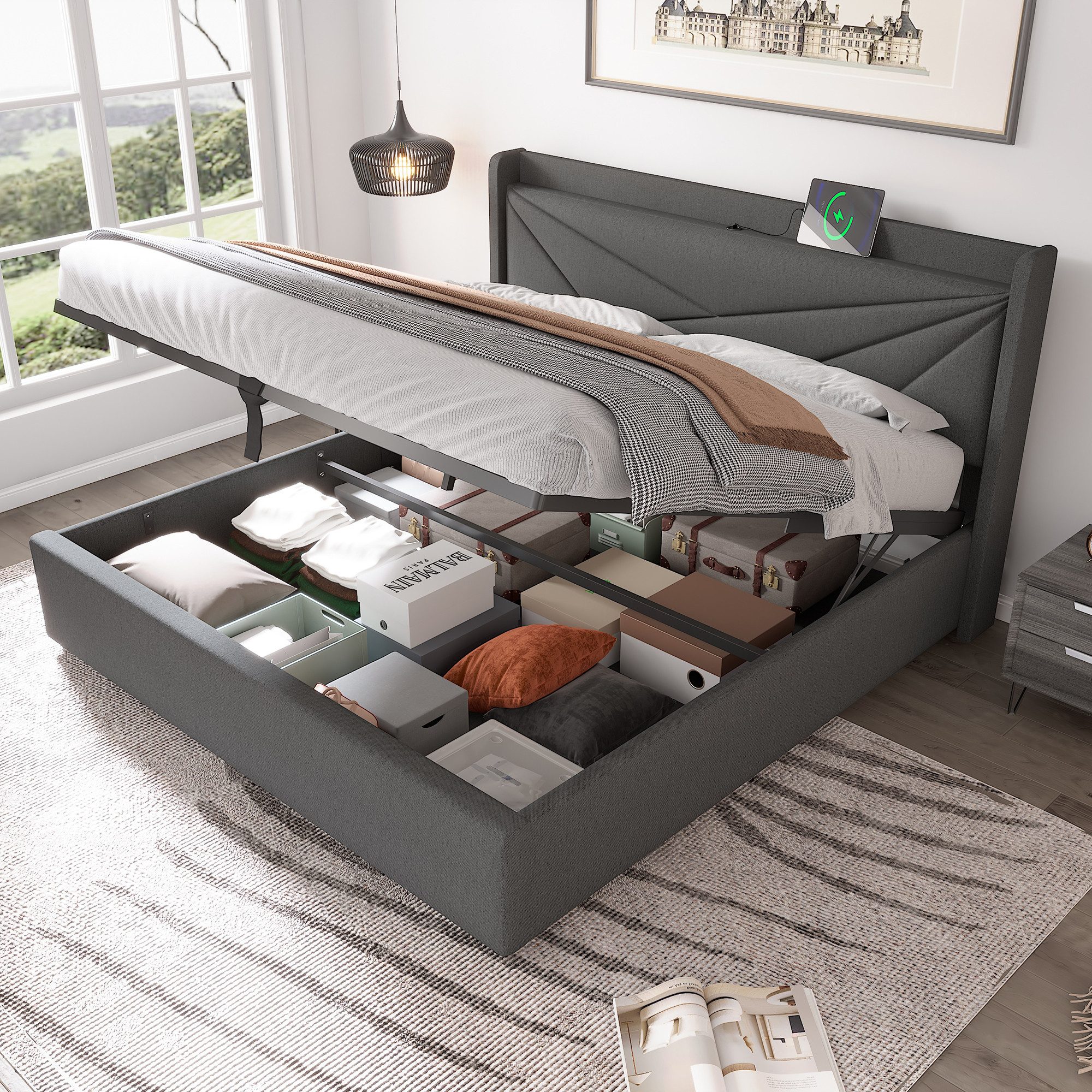 TavilaEcon Boxspringbett Einzelbett mit Stauraum und günstig online kaufen