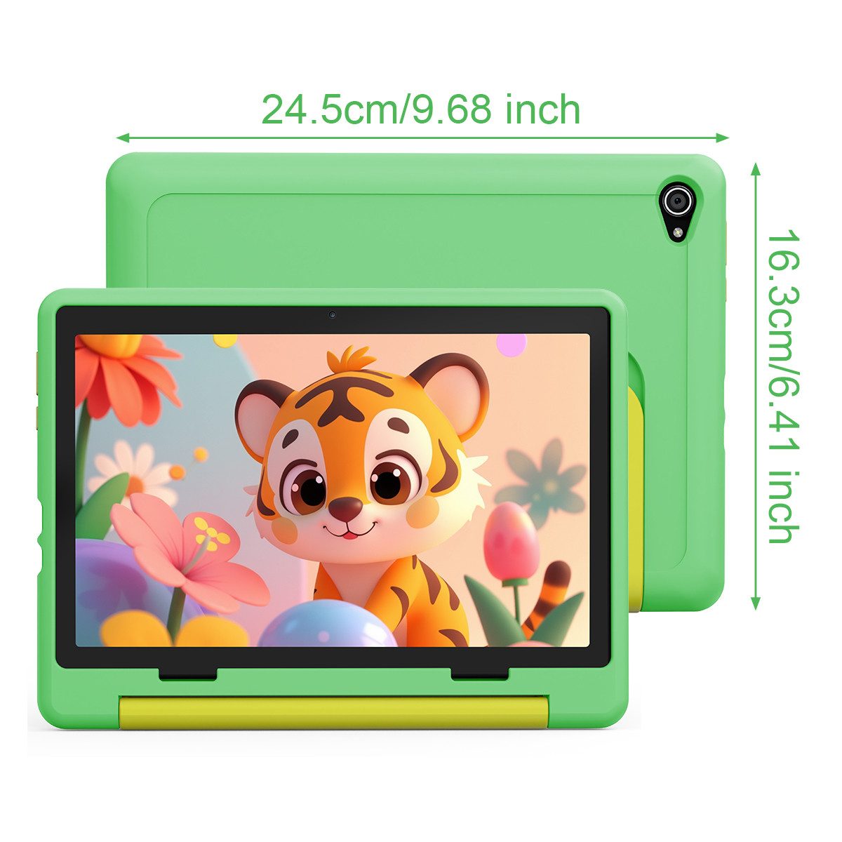 BUFO Android 15 10-Zoll, 20(3+17) GB RAM + 64 GB ROM (TF Expand 1TB) Kinder Tablet (10", 64 GB, Android 15, WiFi 6, Android 15, Elterliche Kontrolle, HD IPS 1280x800, 5000mAh)