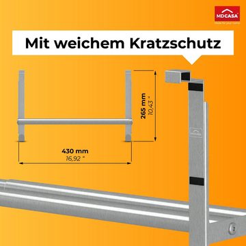 MDCASA Handtuchhalter Tür Rückseite - Edelstahl - verstellbar von 43 bis 80 cm