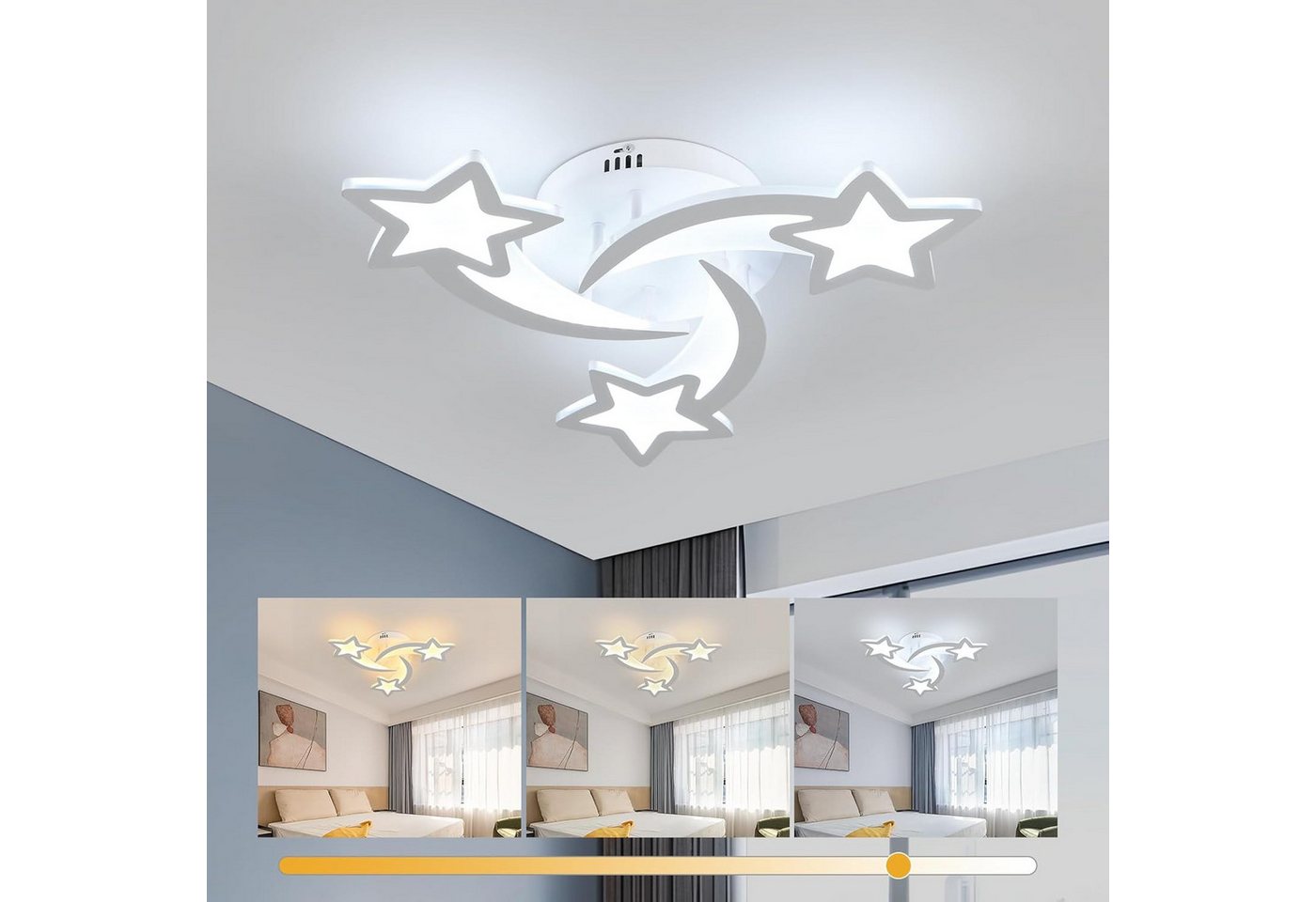Riserva Deckenleuchten LED Deckenleuchte Meteor Design 24W Weiß 3-farbig Acryl, LED wechselbar