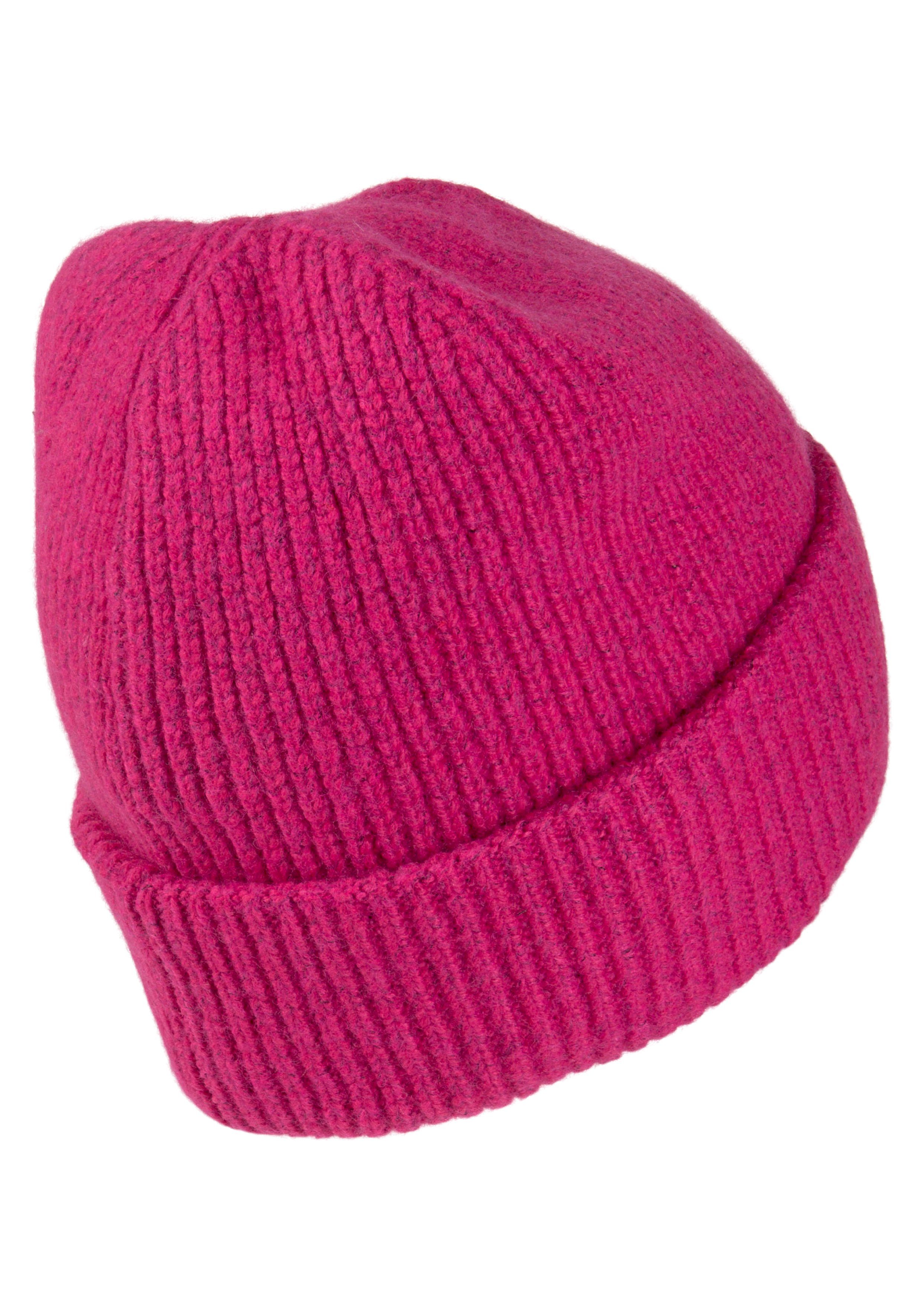 HUGO Beanie Logostickerei Medium Pink mit Social_hat