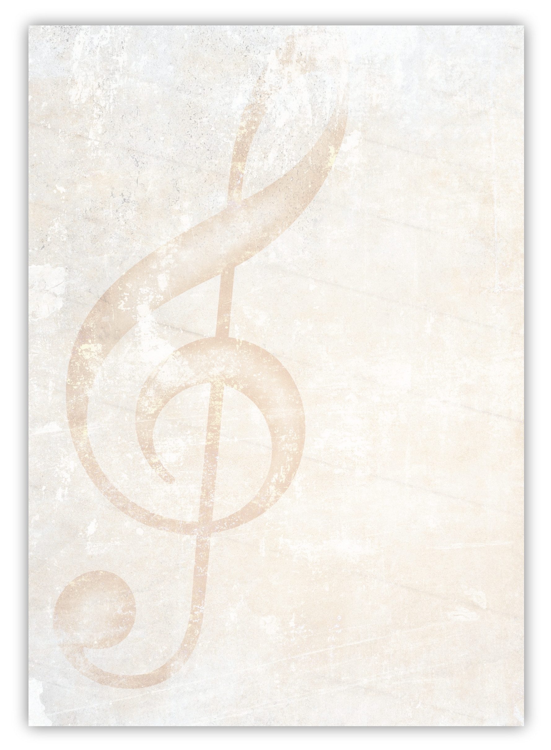 Briefpapier Motivpapier Musik-Instrumente und Noten DIN A4, gut beschreibbar
