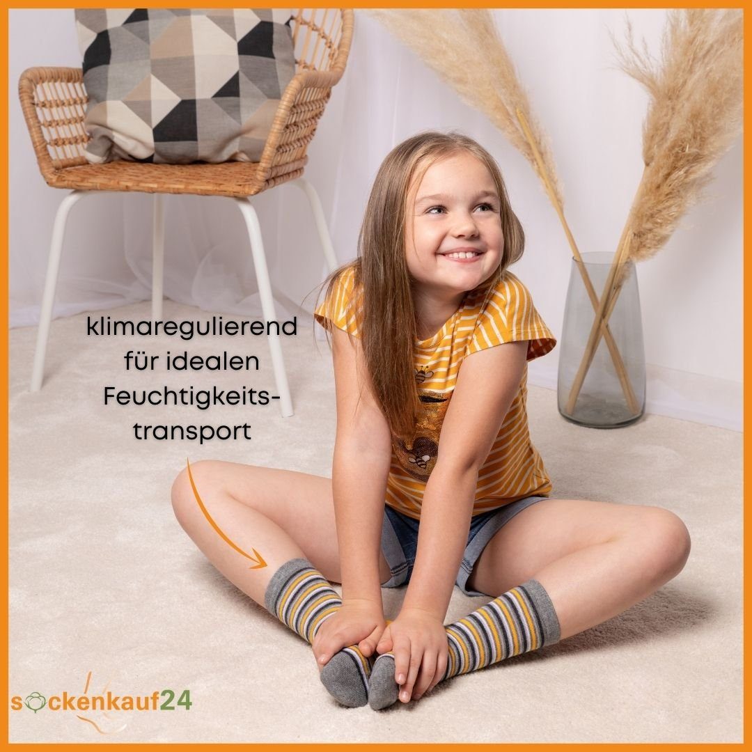 sockenkauf24 Socken 10 Paar Kindersocken für Jungen lang Kinder Socken mit weichem Bund
