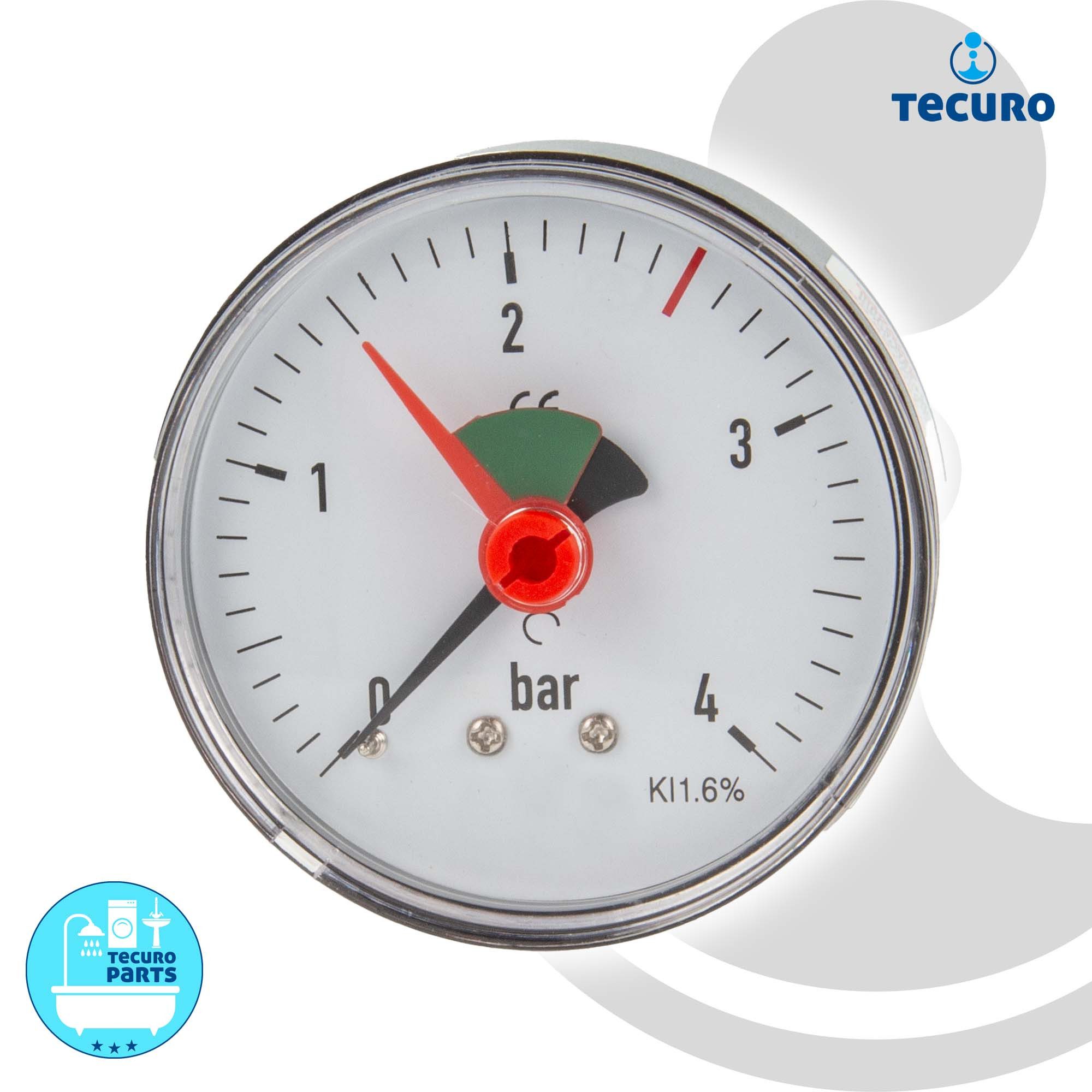 tecuro Heizkörper Heizungsmanometer 0-4 bar, Ø günstig online kaufen