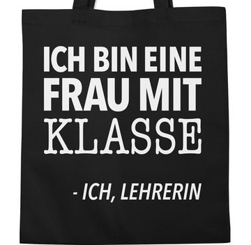 Shirtracer Umhängetasche Ich bin eine Frau mit Klasse - Ich, Lehrerin weiß, Lehrerin