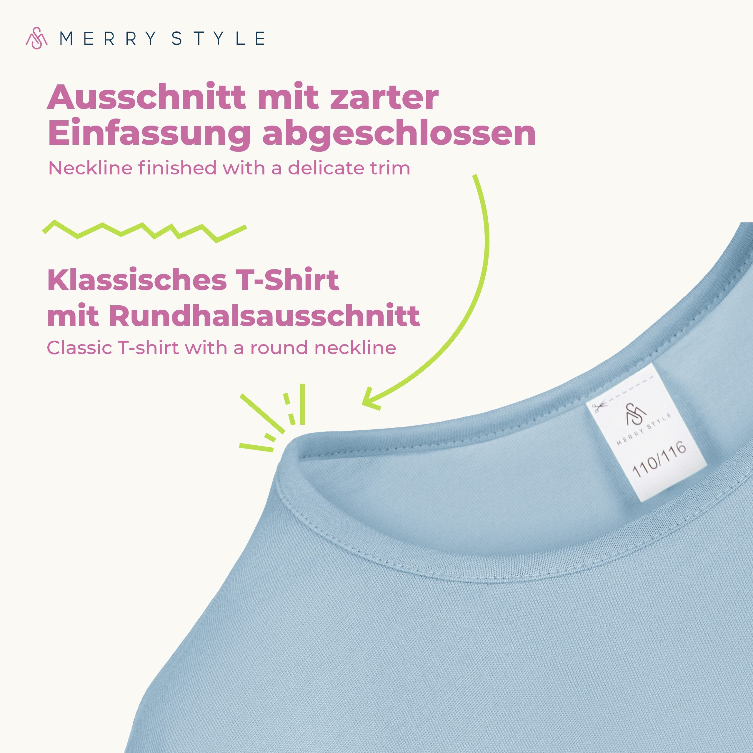 Merry Style T-Shirt für Mädchen aus weicher Baumwolle MS-468 (1-tlg) – Bild 5 von 5