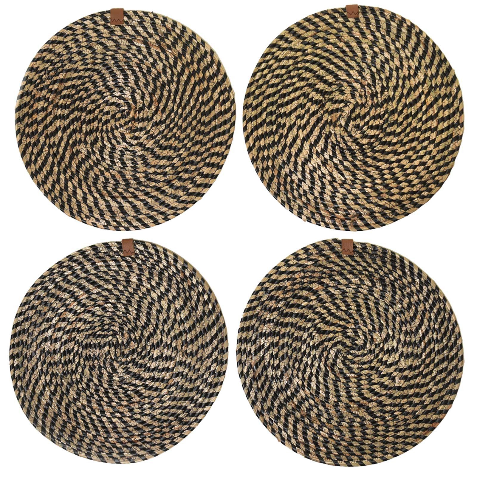 VIVANNO Platzset Seegras ILANA Rund - Natur Geflochten, (Set, 4-St), 35x0,50 cm