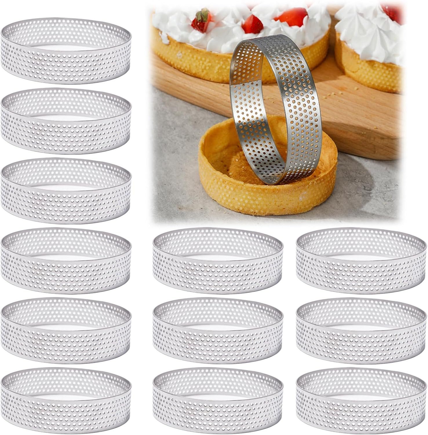 FELIXLEO Speisering 12er Mousse Ring 8cm Edelstahl Dessertring Tartelette Form, (1 tlg)