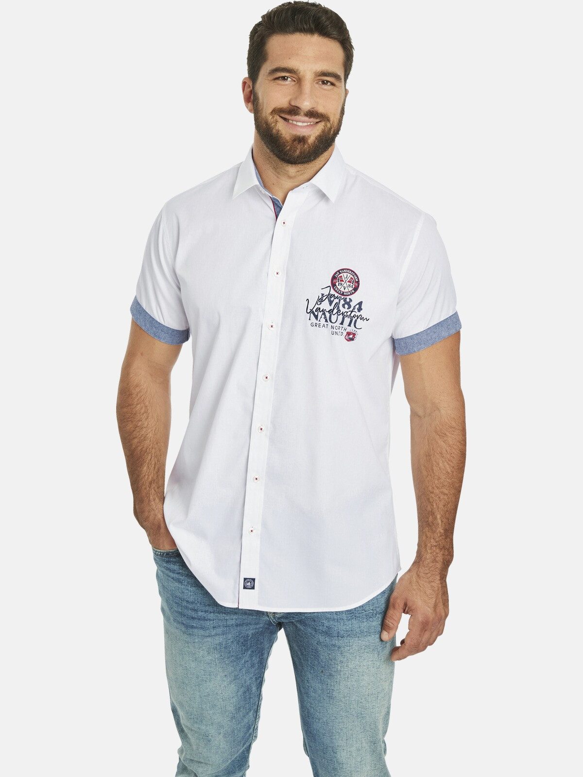 Jan Vanderstorm Kurzarmhemd SVERKER in zwei Farbvarianten günstig online kaufen