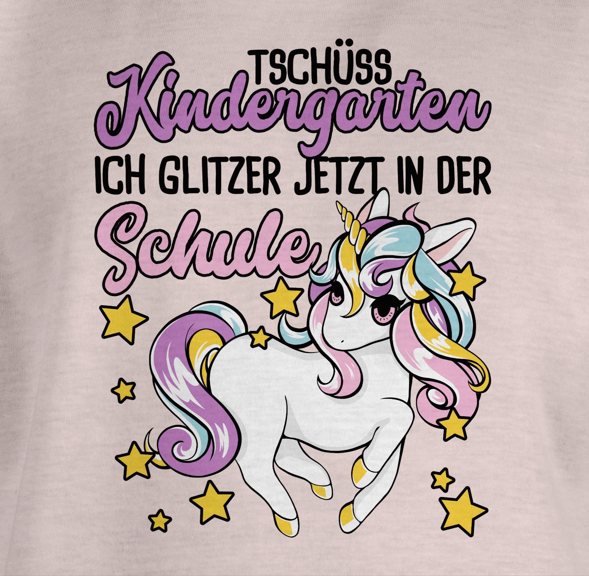 Shirtracer T-Shirt Tschüss Kindergarten Einhorn - Glitzer jetzt in der Schule Einschulung Mädchen – Bild 2 von 5
