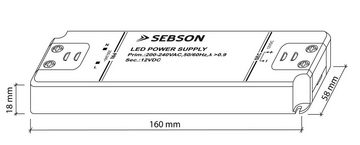 SEBSON 50W LED Treiber / LED Trafo - 12V Ausgangsspannung, Netzteil für LED Trafo