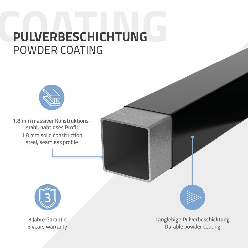 ML-DESIGN Wandregalhalter 2er Set Wandhalterung Unterbau für Waschtischplatte, aus Stahl, 2-tlg., Waschtischhalterung Schwarz, Regalträger Regalhalter Wandkonso – Bild 5 von 5