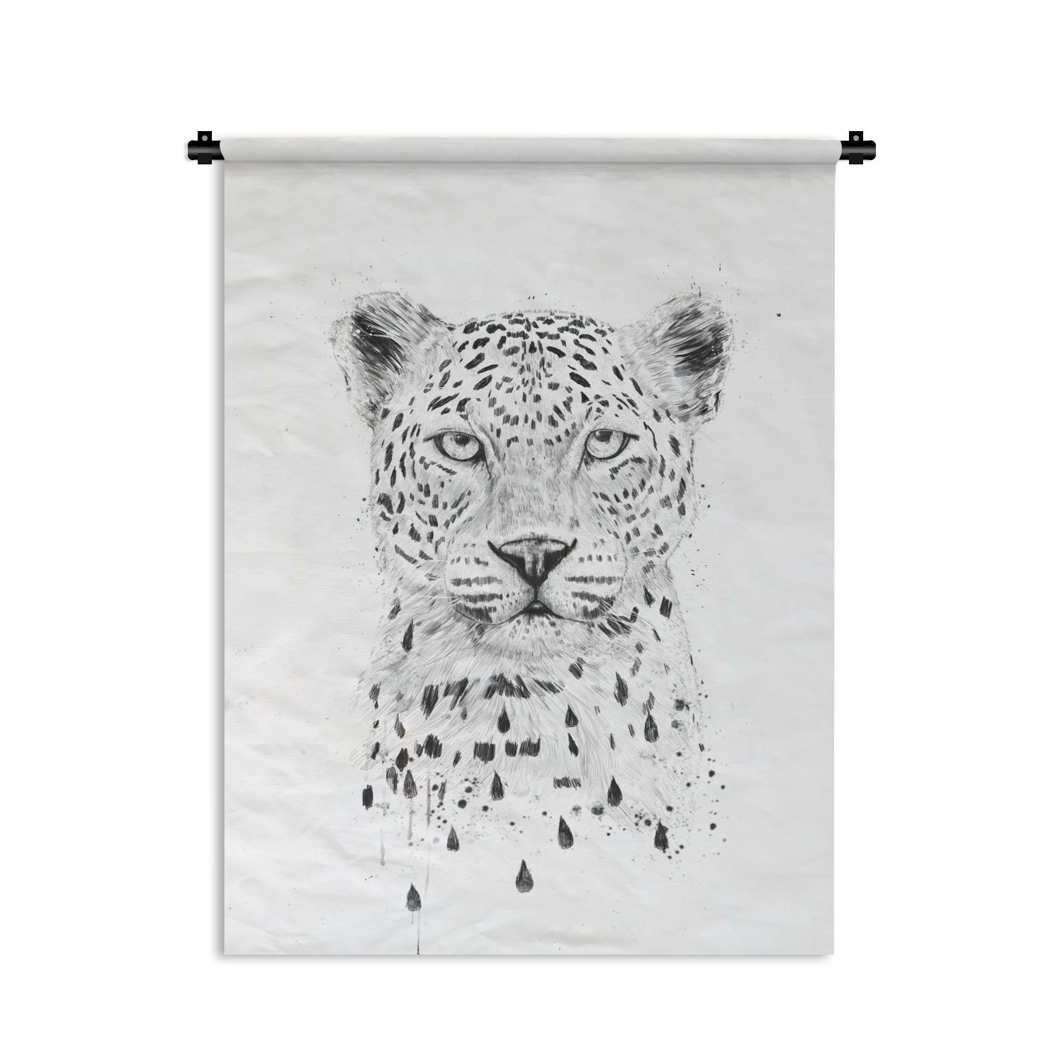 MuchoWow Wanddekoobjekt Deko Tapisserie, Tiere, - an Punkte - Schlafzimmer Leopard Wohnzimmer, Wand, für der