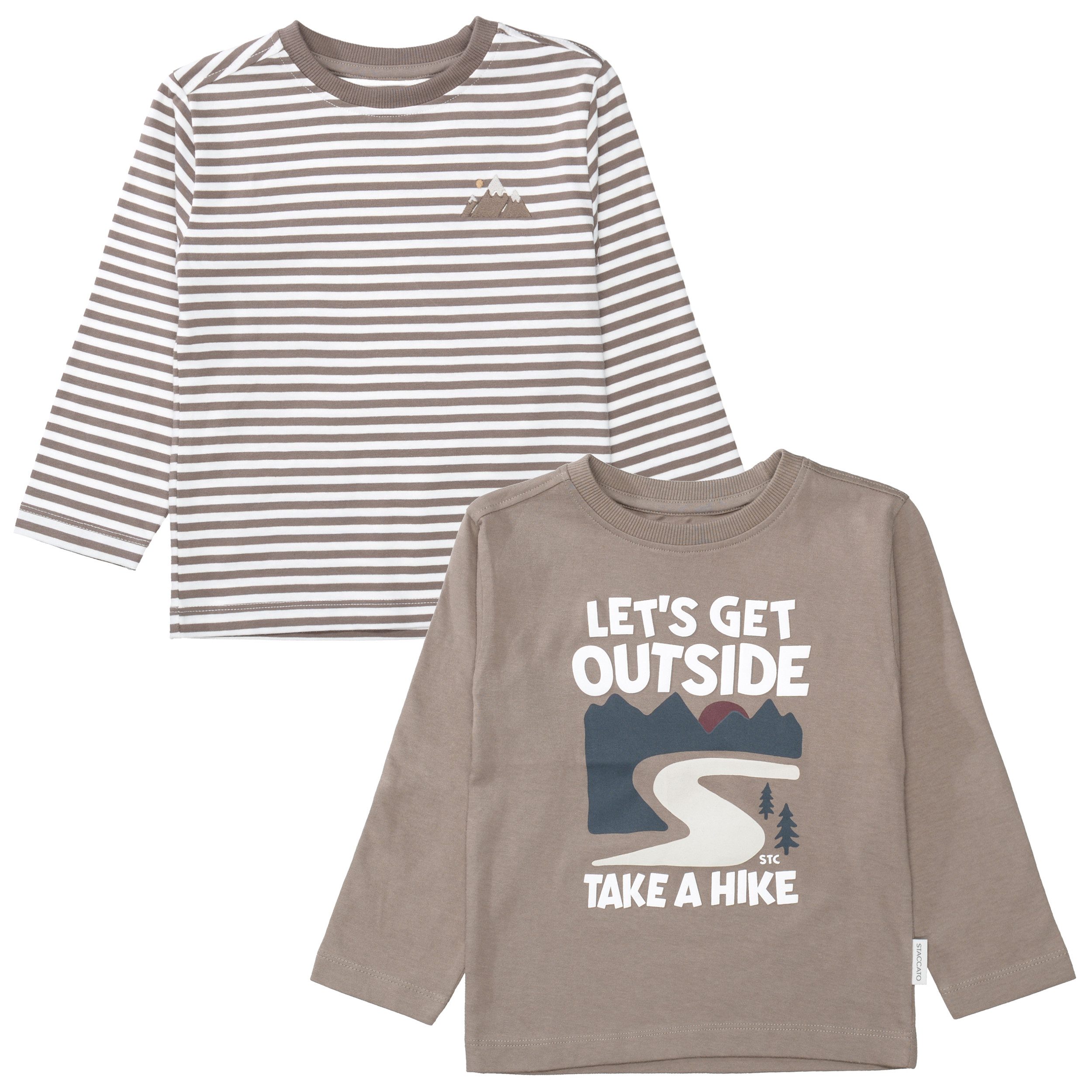 STACCATO Langarmshirt (Packung, 2-tlg) 2er Pack / gestreift-bedruckt / für Boys