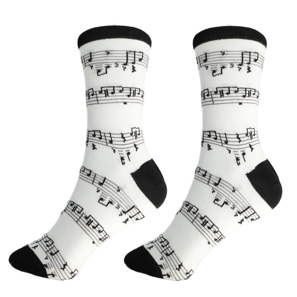 mugesh Freizeitsocken Musik-Socken weiß mit Notenlinien für Musiker günstig online kaufen
