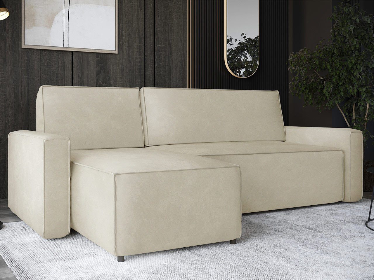 MIRJAN24 Ecksofa Madryt, mit Schlaffunktion und Bettkasten, L-Form Couch mit Bettfunktion Manila 02