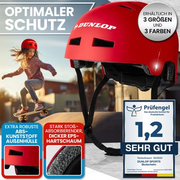 Dunlop Fahrradhelm Fahrradhelm Skaterhelm Helm S-L, Test Sehr Gut - Leichter robuster Allrounder Helm, Schnellverschluss