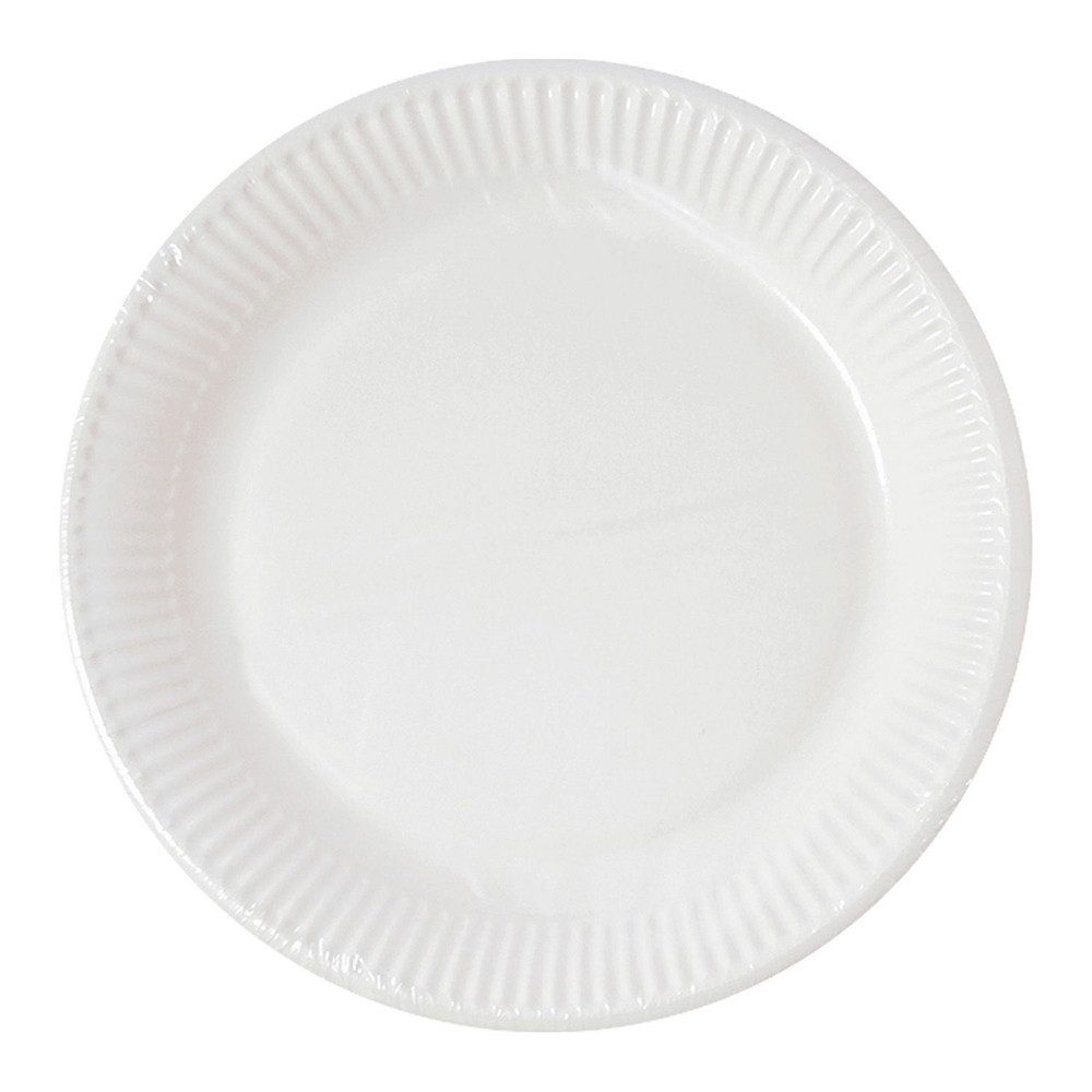 Procos Aufblasbares Partyzubehör 10 Pappteller - weiß - Ø ca. 23 cm