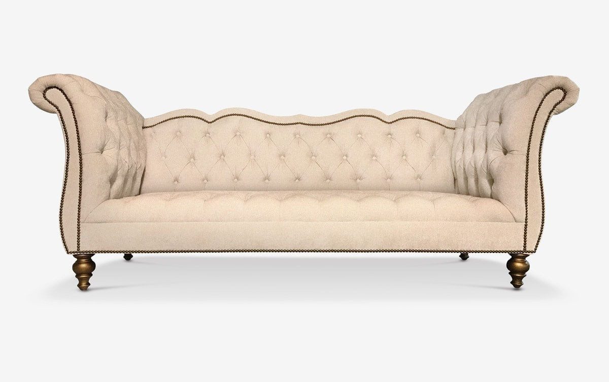 Xlmoebel Chesterfield-Sofa Buntes Chesterfield-Sofa in Türkis mit elegantem Textilbezug, Hergestellt in Europa