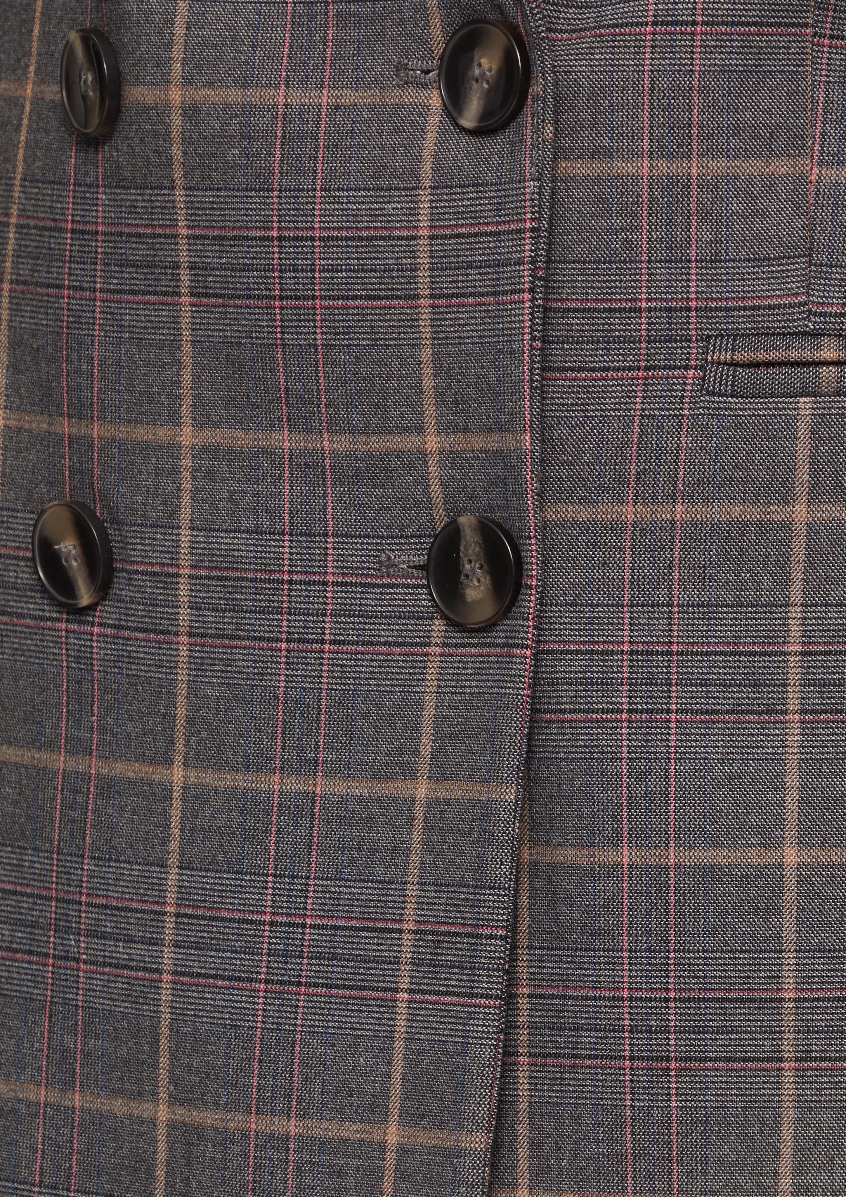 s.Oliver BLACK LABEL Funktionsjacke Doppelreihiger Karo-Blazer günstig online kaufen