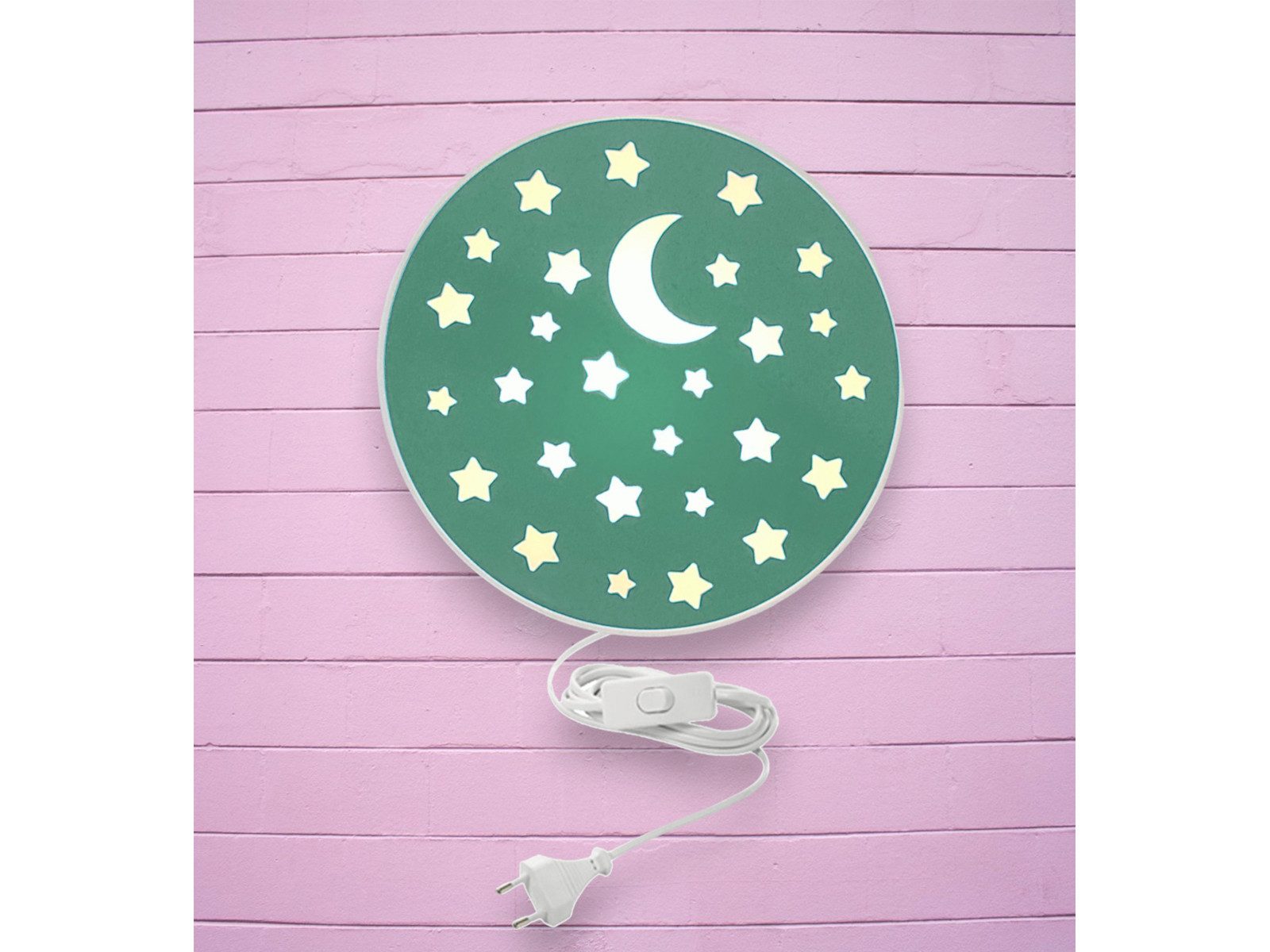 niermann LED Wandleuchte, Dimmfunktion, LED wechselbar, Warmweiß, mit Schalter und Stecker, kleine Kinderlampe, ausgefallen flach, 25cm