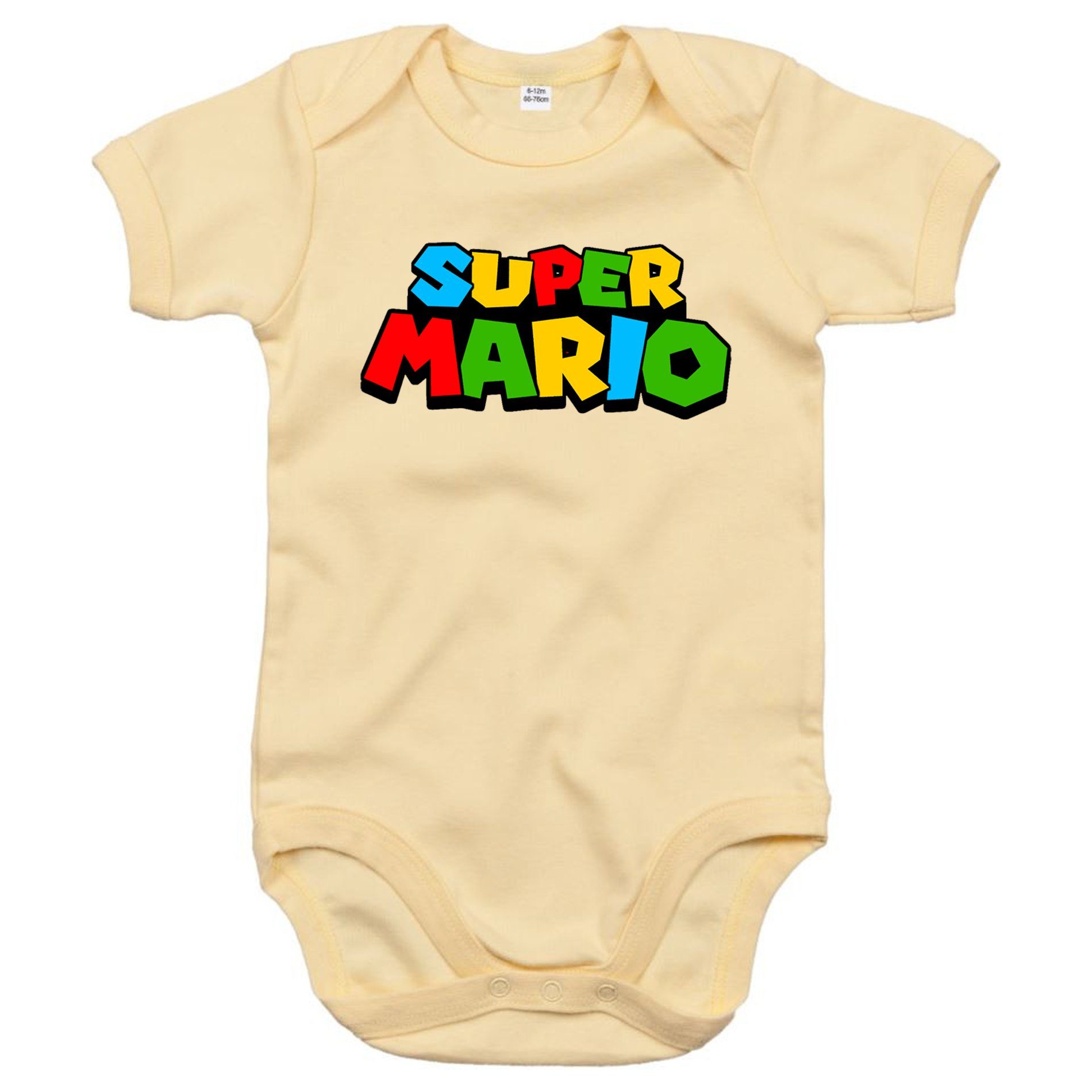 Blondie & Brownie Strampler Kinder Baby Super Mario Nintendo Gamer Gaming Konsole Spiele Beige