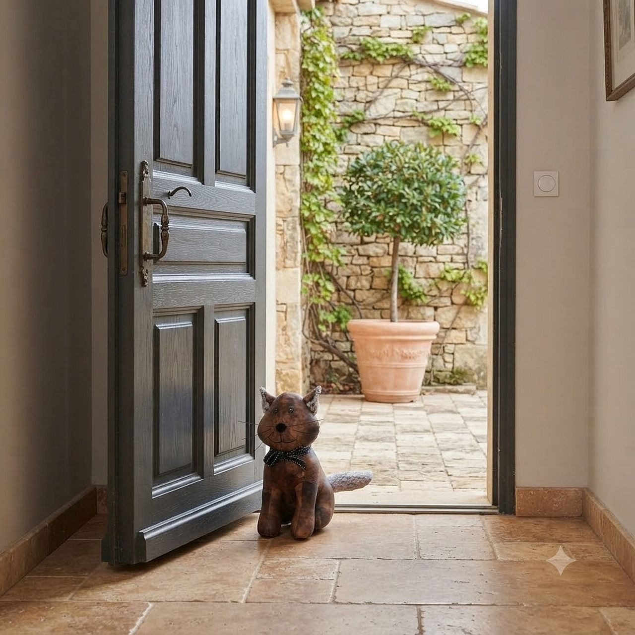 Exner GmbH Garten- & Wohnaccessoires Türstopper Tierform Hund, Katze oder Schaf – Türhalter mit Sandfüllung
