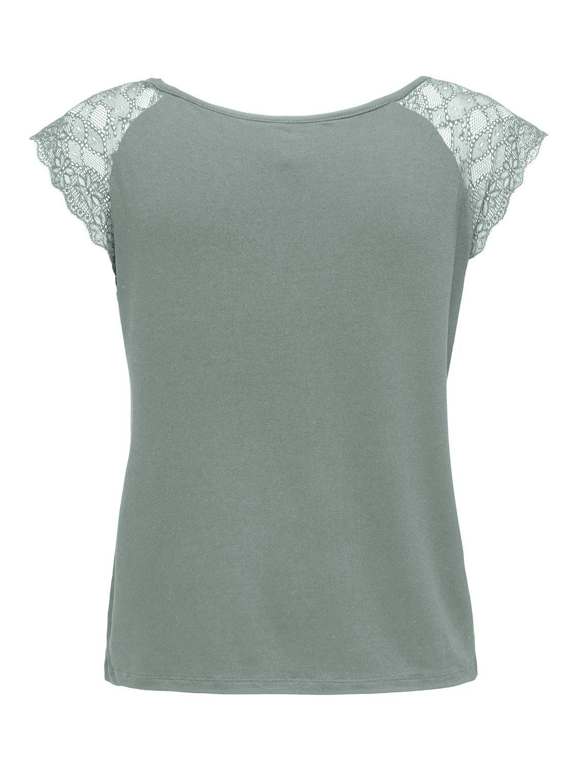 ONLY V-Shirt ONLPETRA S/S LACE MIX TOP CS JRS