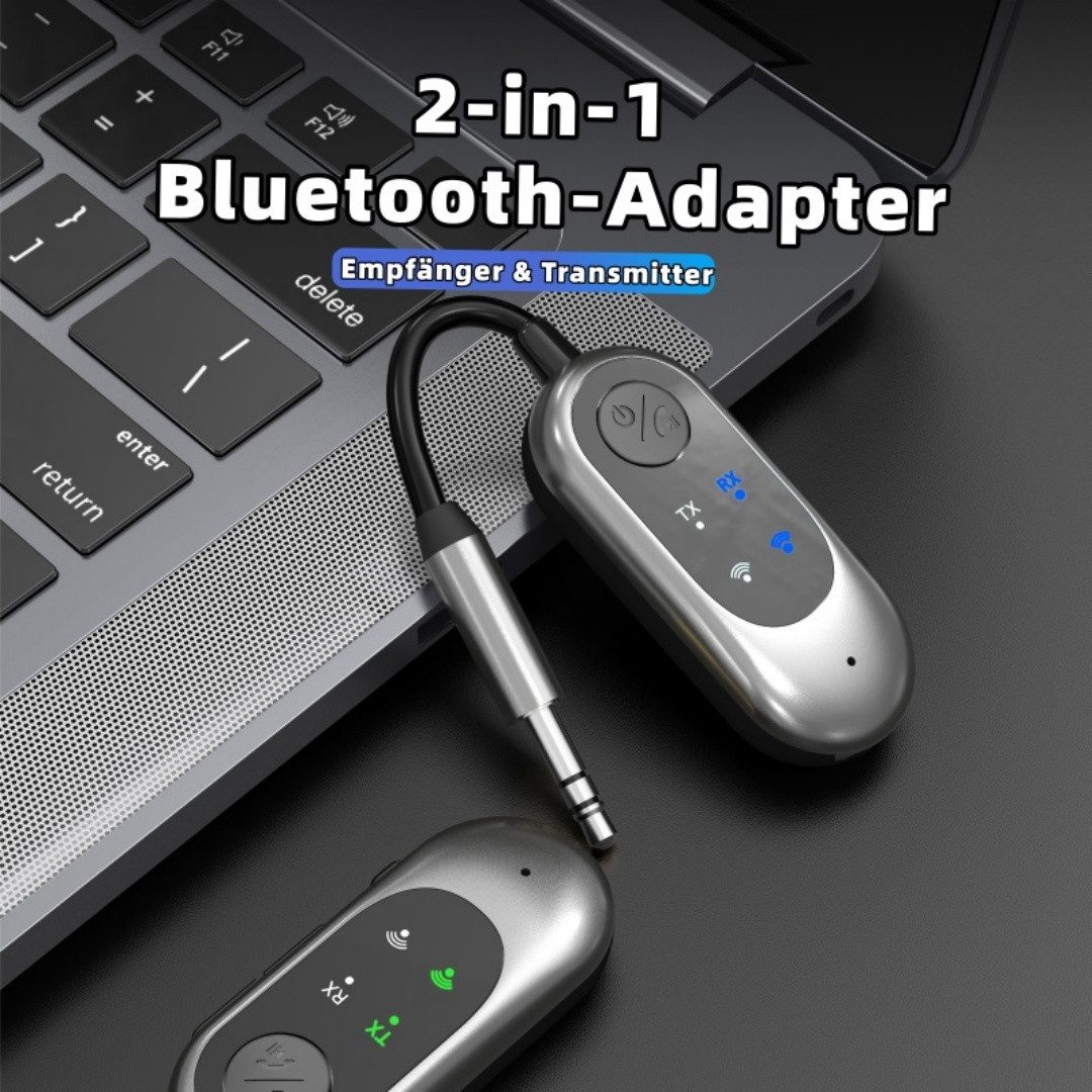 neue dawn 2 in 1 AUX Auto Bluetooth 5.3 Empfänger Transmitter KFZ Audio Adapter Audio-Adapter, Bluetooth 5.3 Sender, Empfänger, Transmitter, 3,5 mm AUX, Auto Audio