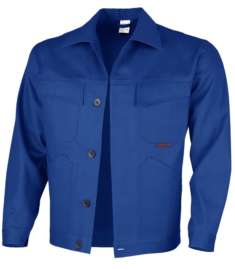 Qualitex Workwear Arbeitsjacke favorite Werkstattjacke aus waschbarer Baumwolle (Bundjacke BW 320 g) (1-St) Arbeitsbundjacke mit 5 Taschen - Strapazierfähig - Pflegeleicht