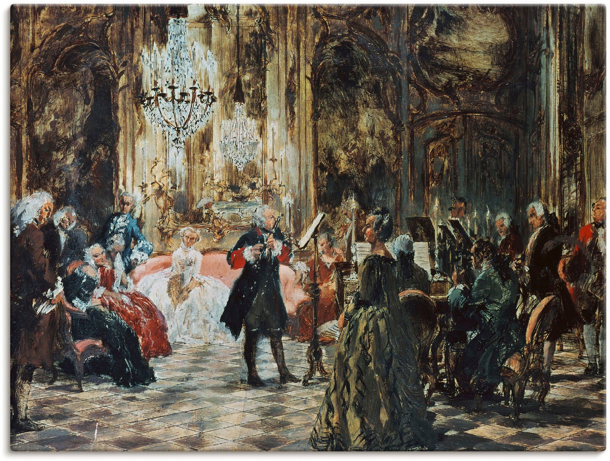 Artland Wandbild Flötenkonzert Friedrich des Großen., Orchester & Bands (1 St), als Leinwandbild, Плакат in verschied. Größen