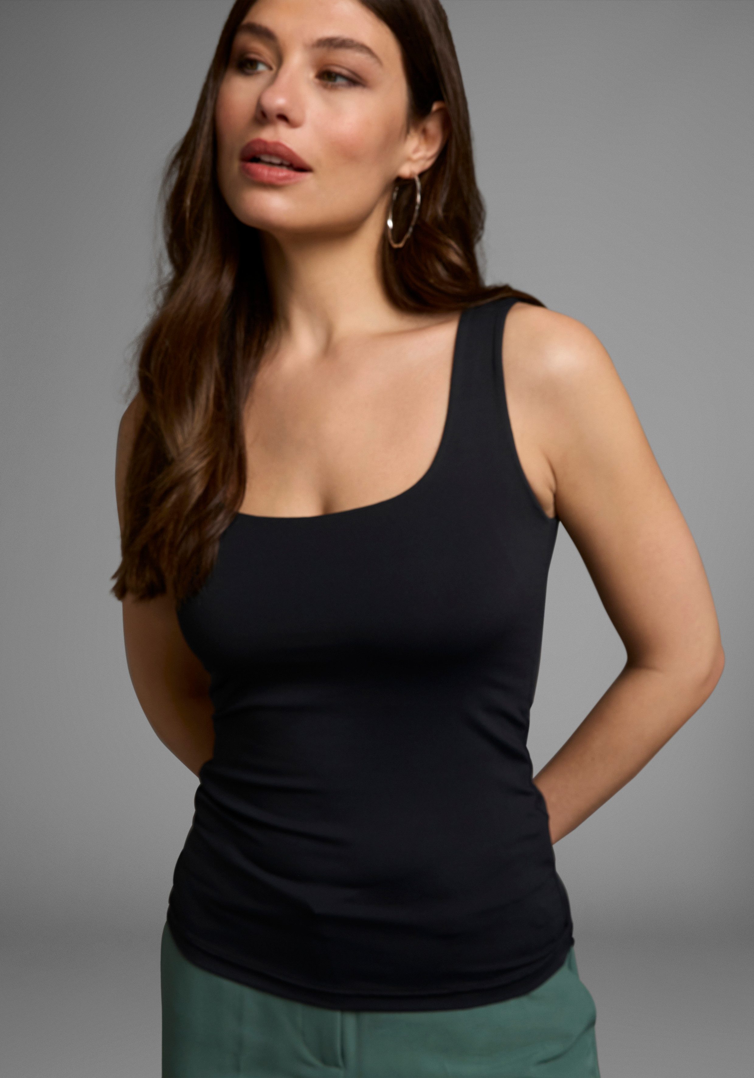 Laura Scott Tanktop mit modischem Karree-Ausschnitt günstig online kaufen