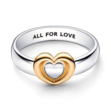 Pandora Fingerring Pandora Radiant Two-tone Sliding Heart Ring 162504C00-48