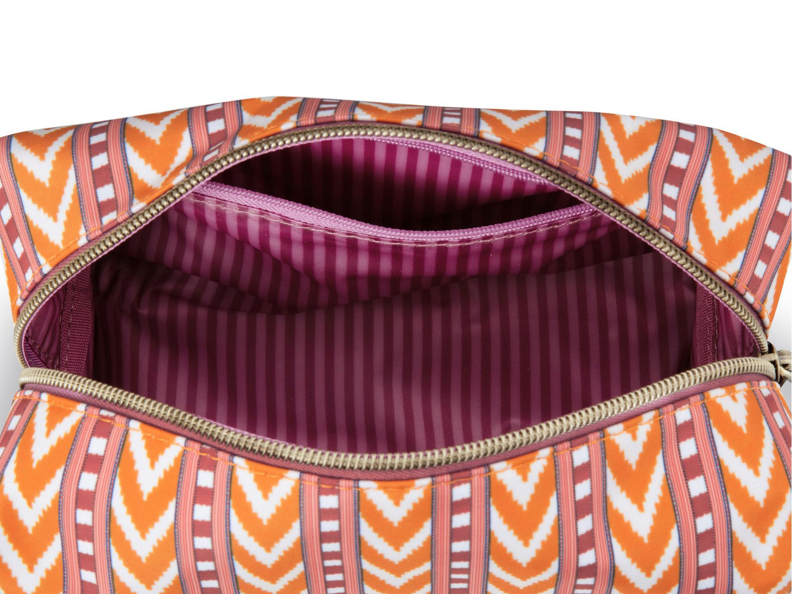 PiP Studio Kulturbeutel Coco Kosmetiktasche medium Samba Stripe orange 21,5x10x10,5cm