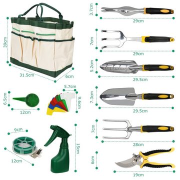 Clanmacy Gartenpflege-Set 12-Teilig Gartenwerkzeug aet Hand-Gartengerate Schere Pflanzset