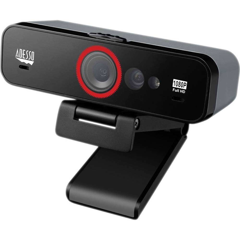 Adesso CyberTrack F1 Full HD-Webcam 1920 x 1080 Pixel für Windows Hello Webcam (für Windows Hello)