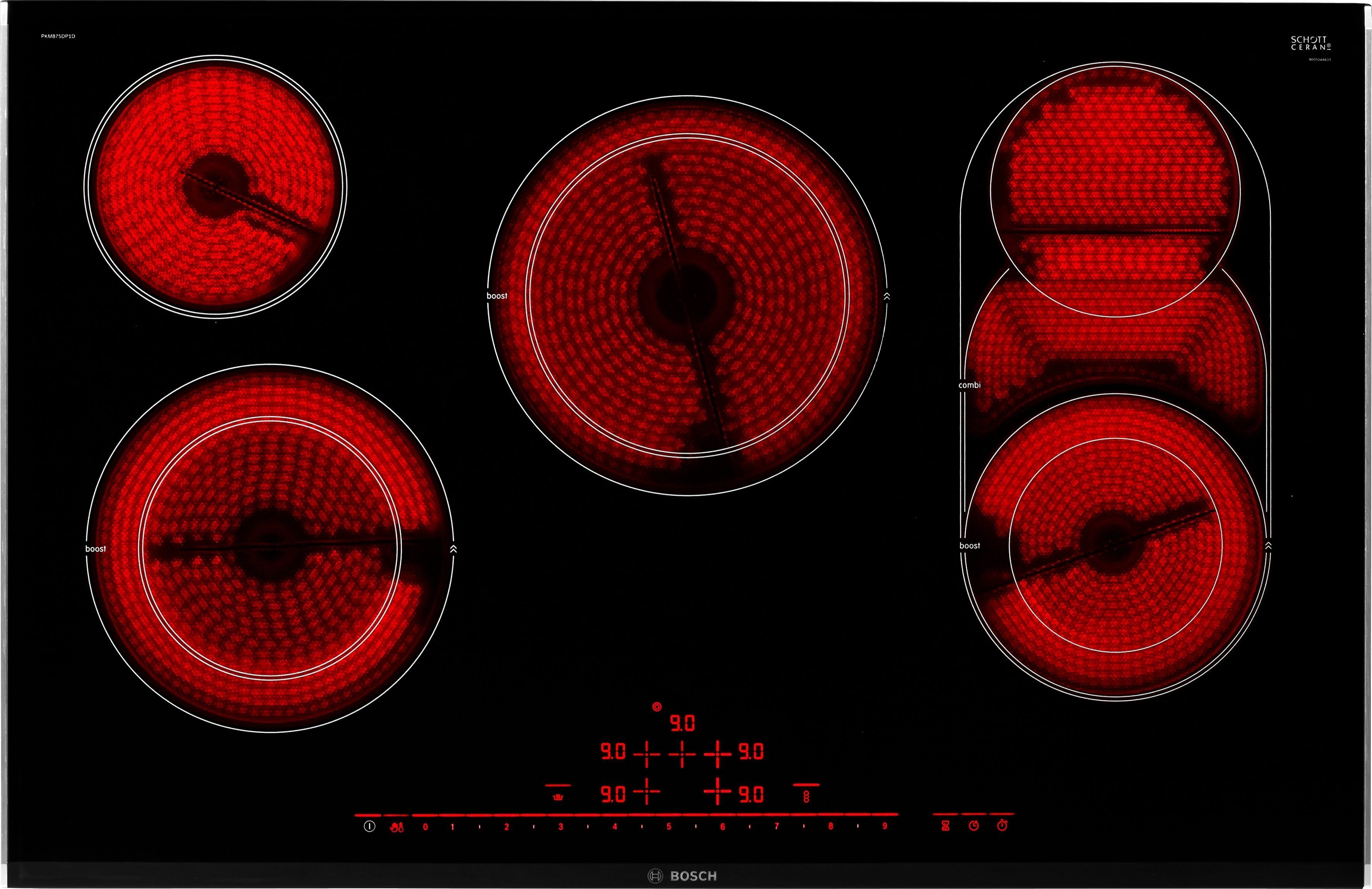 BOSCH Elektro-Kochfeld von SCHOTT CERAN® Serie 8 PKM875DP1D, Power Boost für schnelles Erhitzen und Kochen
