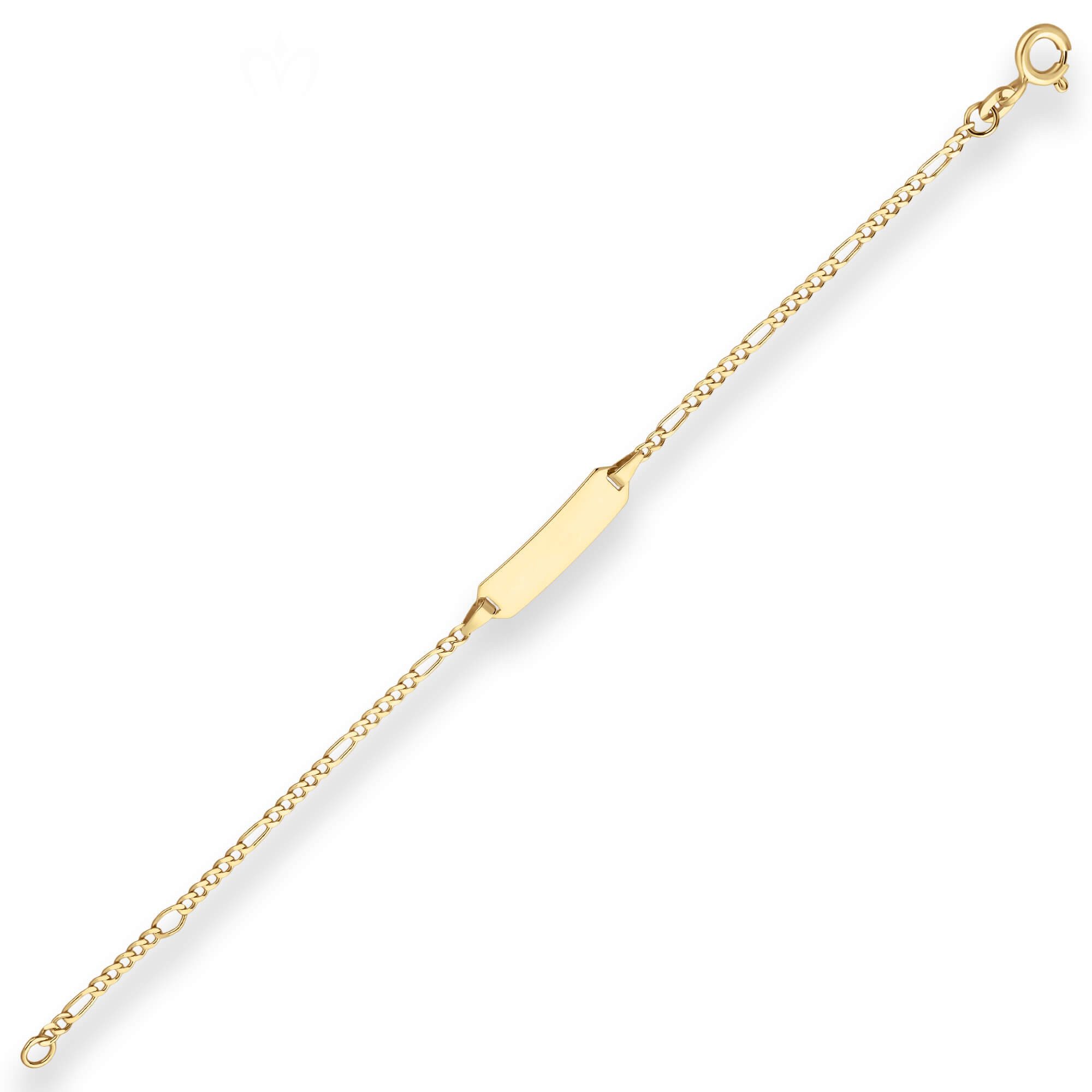 Schmuck Krone Goldarmband 1,9mm Id-Armband Figarokette diamantiert aus 375 Gelbgold 18cm, Gold 375