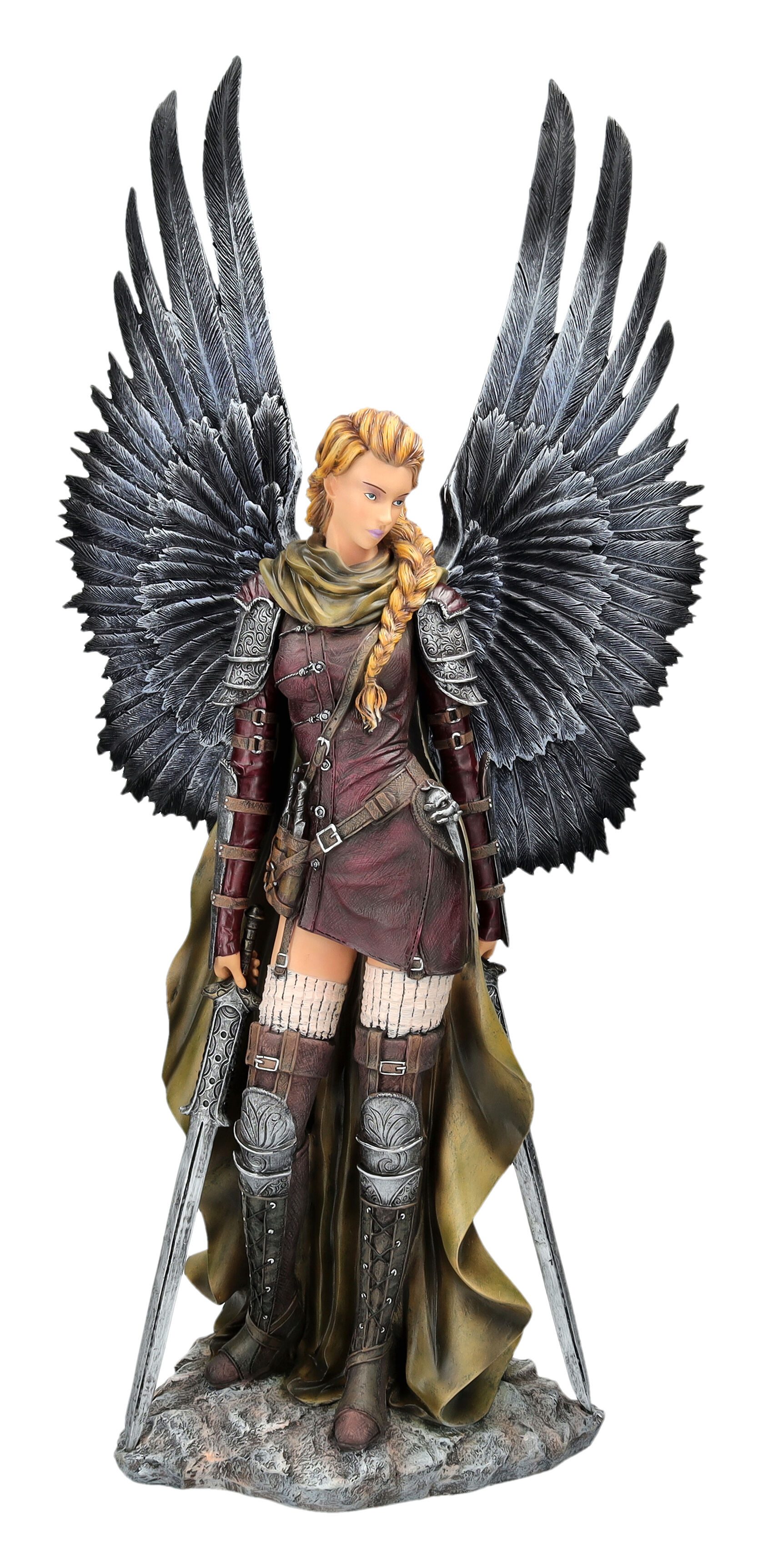 Figuren Shop GmbH Dekofigur Schutzengel Kriegerin Figur – Engel Statue mit Schwertern 69 cm Deko