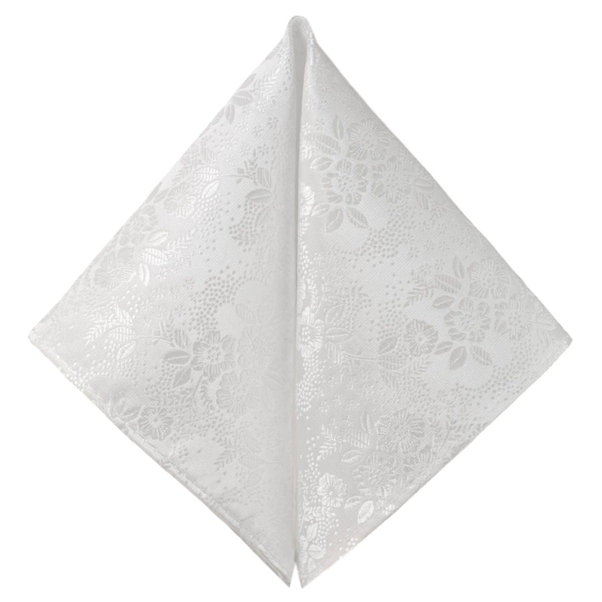 Seide Verstellbar, Touch Herren-Fliege Herrenschleife, mit Vor-Gebunden Hochzeitsfliege Floral, GASSANI Jacquard Hochzeit Festlich, Satin, Bunt Fliege Schleife (Set, 2-St., Paisley Geblümt Weiß Tuch Einstecktuch) Blumen,